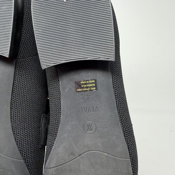 VIVAIA Caitlin Women's Black Knit Square Toe Knot Loafer 10.5 Flats Shoes - Picture 7 of 9